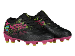 Tenis de Fútbol Charly FG Negro con Fucsia para Niño