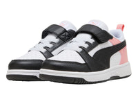 Tenis PUMA Rebound V6 Blanco y Rosa para Niña