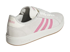 Tenis Adidas Grand Court Base 00 Blanco y Rosa para Mujer