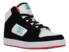 Tenis DC Shoes Manteca 4 HI Negro, Verde y Naranja para Niño