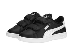 Tenis PUMA Smash 3.0 L V Negro y Blanco para Niño