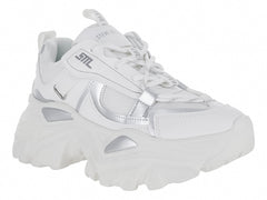 Tenis Steve Madden Reckon Blanco y Plata para Mujer