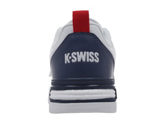 Tenis K-Swiss Fonte Blanco Azul Marino y Rojo para Hombre