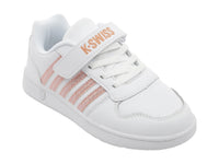 Tenis K-Swiss Mike Blanco y Oro Rosa para Niña