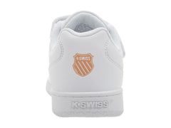 Tenis K-Swiss Mike Blanco y Oro Rosa para Niña