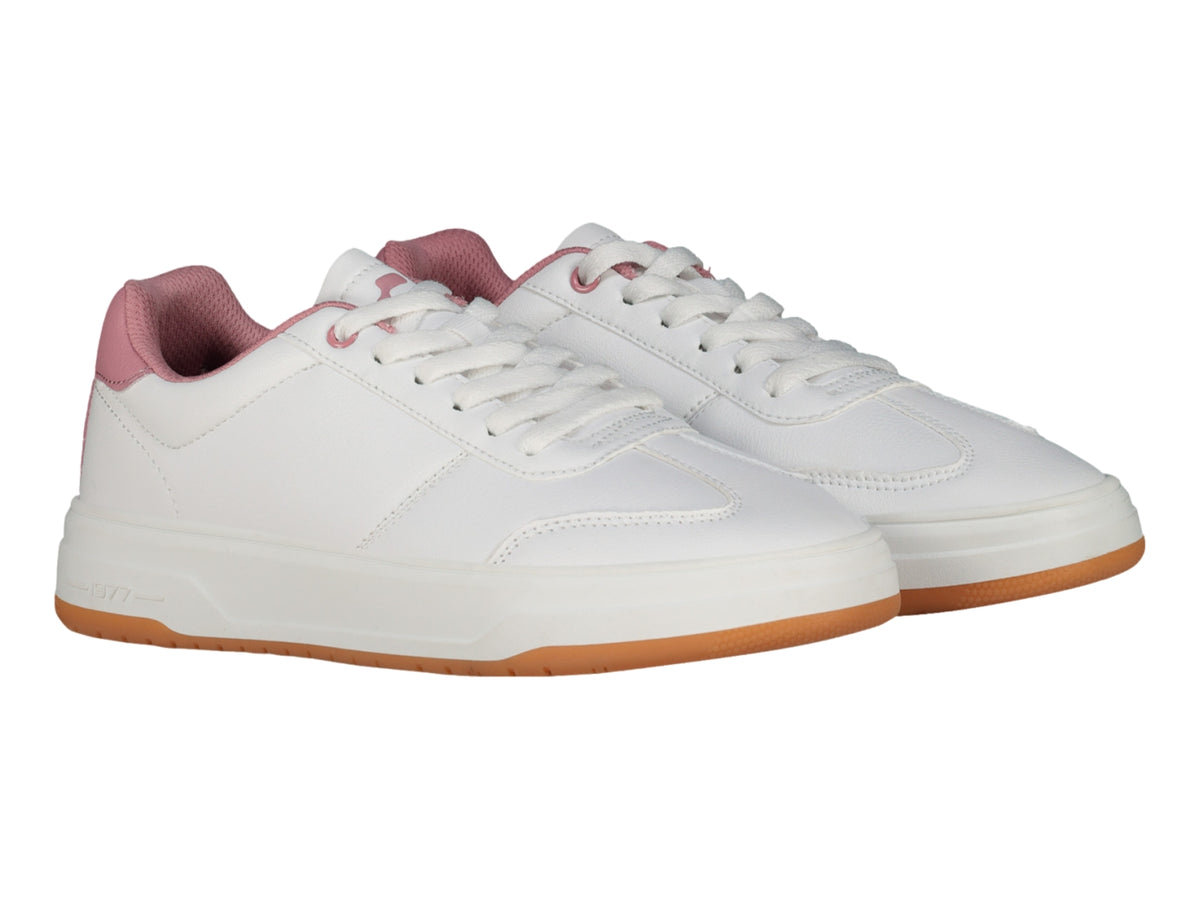 Tenis Charly Classic Blanco con Rosa y Café para Mujer