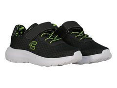 Tenis Charly Road Casual Negro con Verde Lima para Niño