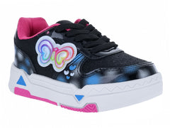 Tenis New Boys Negro y Fucsia para Niña