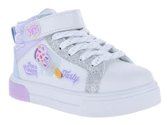 Tenis New Boys Blanco Lila y Azul para Niña