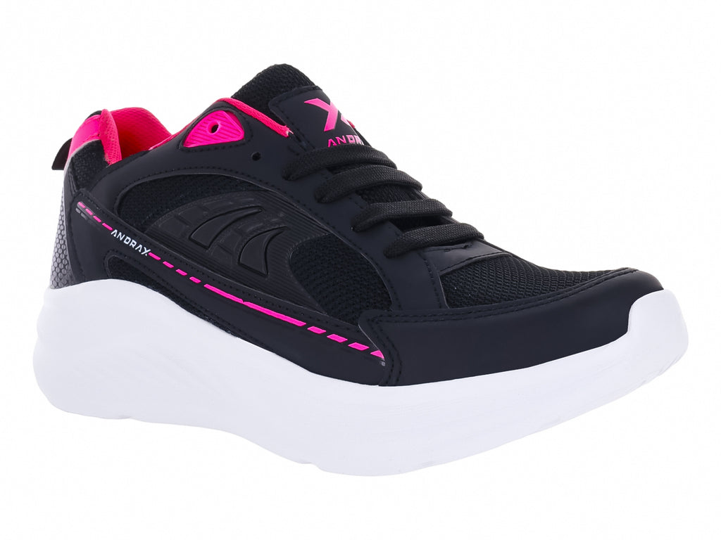 Tenis Andrax Negro y Fucsia para Mujer