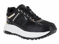 Tenis Guess Fonzi Negro con Dorado para Mujer