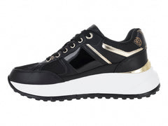 Tenis Guess Fonzi Negro con Dorado para Mujer
