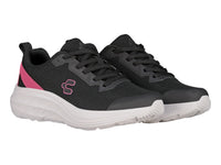 Tenis Charly Road Casual Negro con Fucsia para Mujer