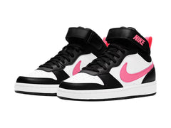 Tenis Nike Court Borough Low 2 Negro y Rosa para Niña