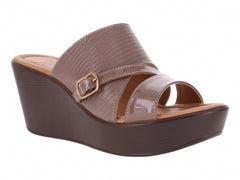 Sandalias de Plataforma Luna Rosa Charol Color Venado para Mujer