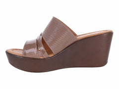 Sandalias de Plataforma Luna Rosa Charol Color Venado para Mujer