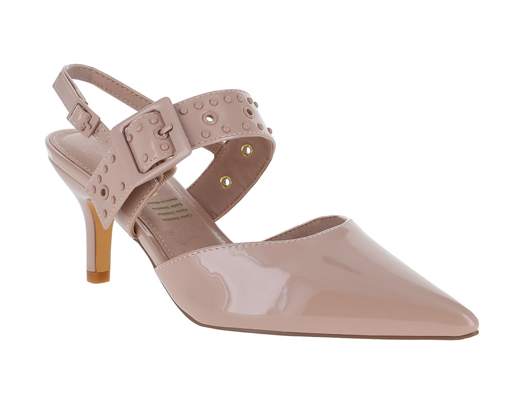 Zapatillas Perugia Beige de Charol para Mujer