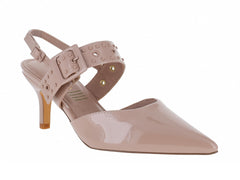 Zapatillas Perugia Beige de Charol para Mujer