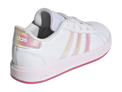 Tenis Adidas Grand Court Blanco y Rosa para Niña