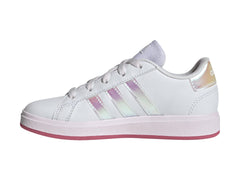 Tenis Adidas Grand Court Blanco y Rosa para Niña