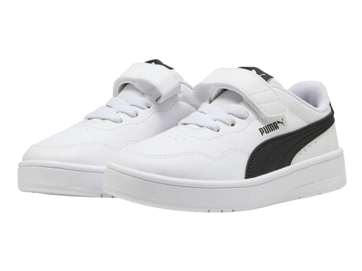 Tenis Puma Court Classic Clean Blanco y Negro para Niño