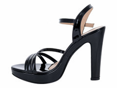 Sandalias Roze de Charol Negro para Mujer