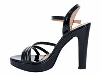Sandalias Roze de Charol Negro para Mujer