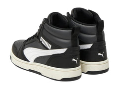 Tenis PUMA Rebound V6 Mid Blanco y Gris para Niño