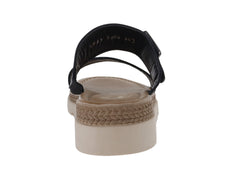 Sandalias Luna Rosa Negro Charol Arrugado para Mujer