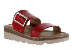 Sandalias Luna Rosa Charol Arrugado Rojo para Mujer