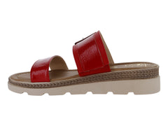 Sandalias Luna Rosa Charol Arrugado Rojo para Mujer