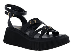 Sandalias Luna Rosa Plataforma Negro para Mujer