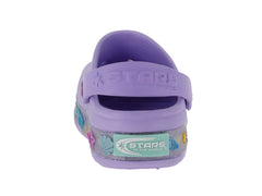 Sandalias Clogs Stars Lila para Niña