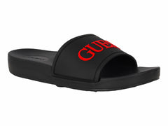 Sandalias Slide Guess Negro con Rojo para Hombre