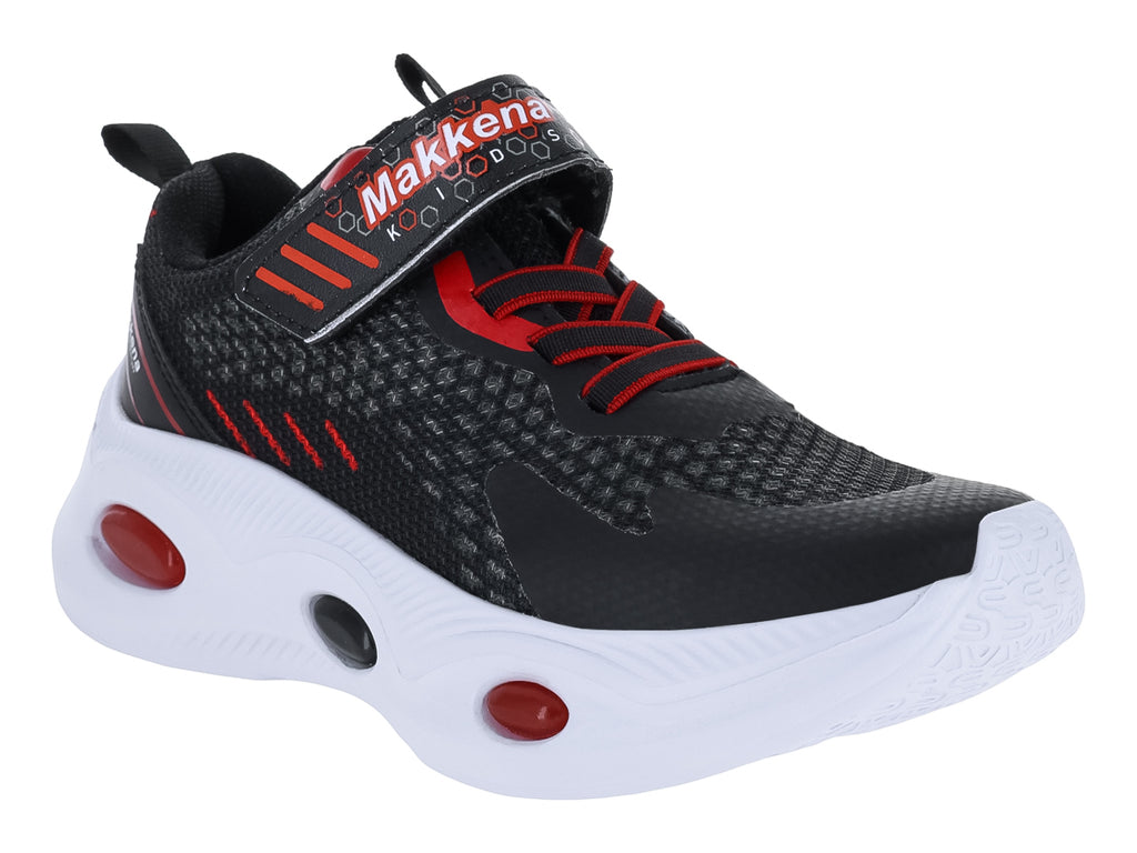Tenis Makena Negro con Rojo para Niño
