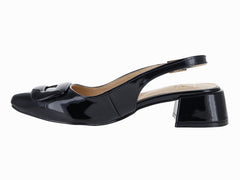 Zapatillas de Tacón Luna Rosa Negro Charol para Mujer