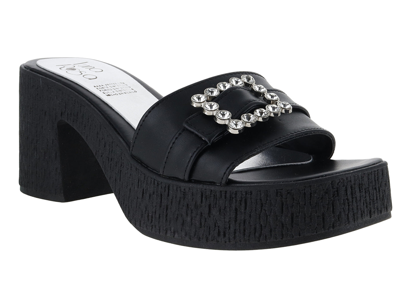 Sandalias de Tacón Luna Rosa Negro para Mujer