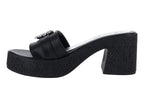 Sandalias de Tacón Luna Rosa Negro para Mujer