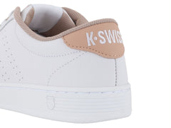 Tenis K-Swiss Base Court Blanco y Taupe para Mujer