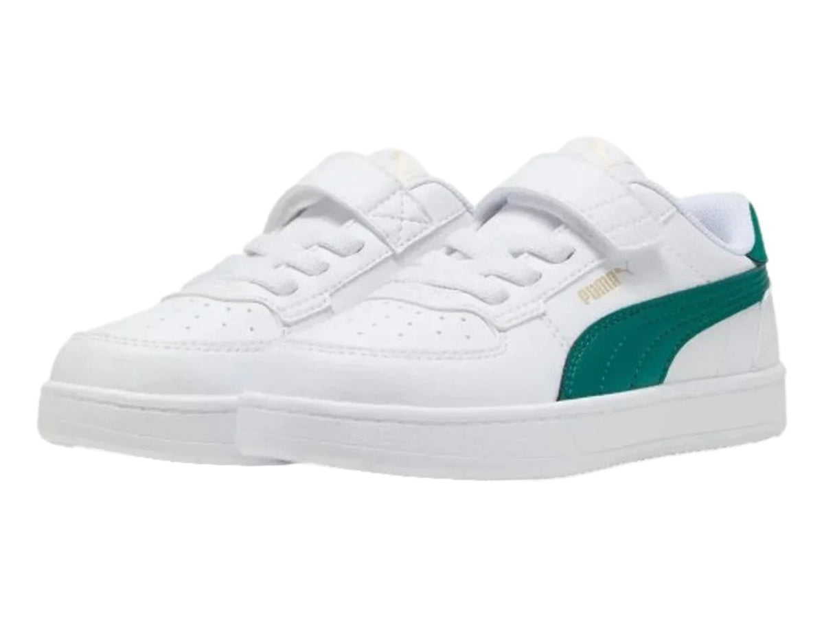 Tenis PUMA Caven 2.0 AC+ Blanco y Verde para Niño
