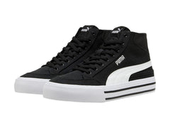 Tenis PUMA Court Classic Vulc Mid Negro y Blanco para Mujer