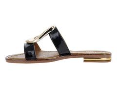 Sandalias Luna Rosa de Charol Negro para Mujer