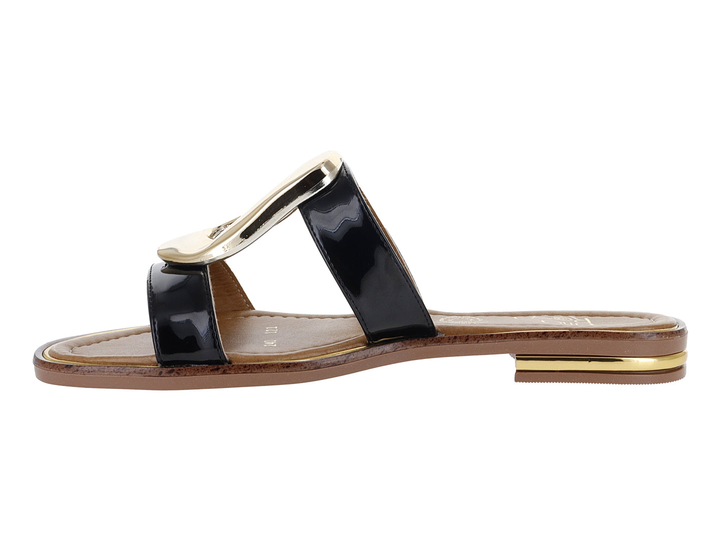 Sandalias Luna Rosa de Charol Negro para Mujer