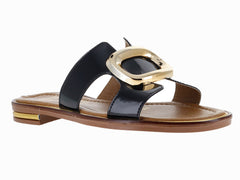 Sandalias Luna Rosa Charol Negro para Mujer