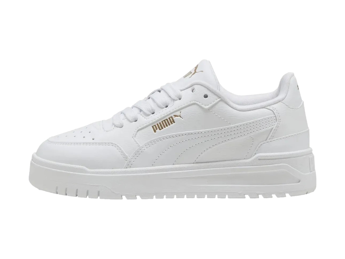 Tenis PUMA Shuffle Downtown Lo Blanco y Oro para Niño