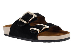 Sandalias Roze de Gamuza Negro para Mujer