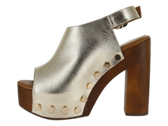 Sandalias de Tacón Edimag Color Oro para Mujer