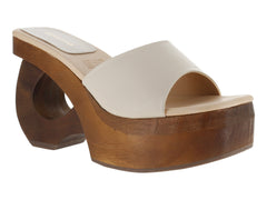 Sandalias de Tacón Edimag Color Hueso para Mujer