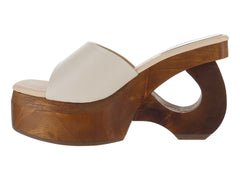 Sandalias de Tacón Edimag Color Hueso para Mujer