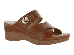 Sandalias Confort Mas Descanso Color Coñac para Mujer